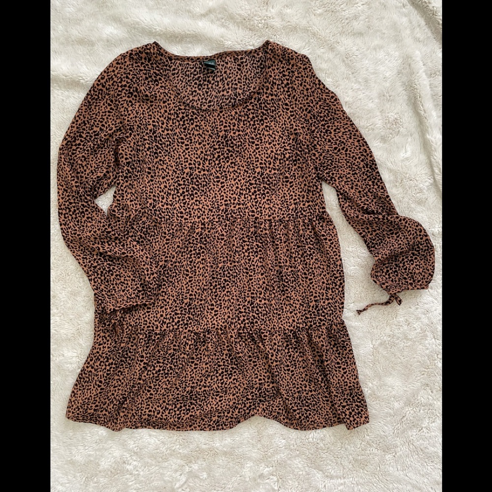 Wild Fable - Leopard Long Sleeve Dress - M